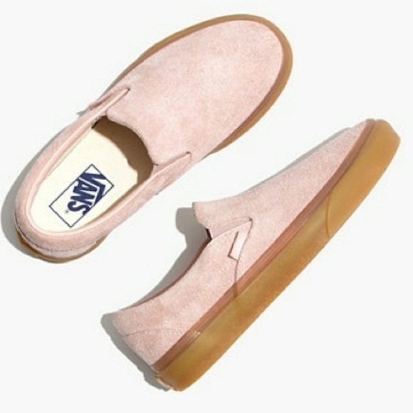 Vans Shoes - Pink Suede Slip On Vans